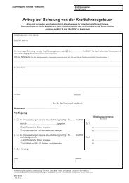 Antrag auf Befreiung von der Kfz-Steuer Antrag auf Befreiung von der Kfz-Steuer